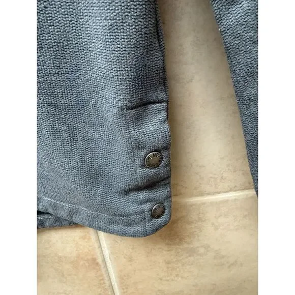 The North Face Knit Stitch Pullover Snap On Hoodie.Heathered Gray. Sz XS - Picture 9 of 13